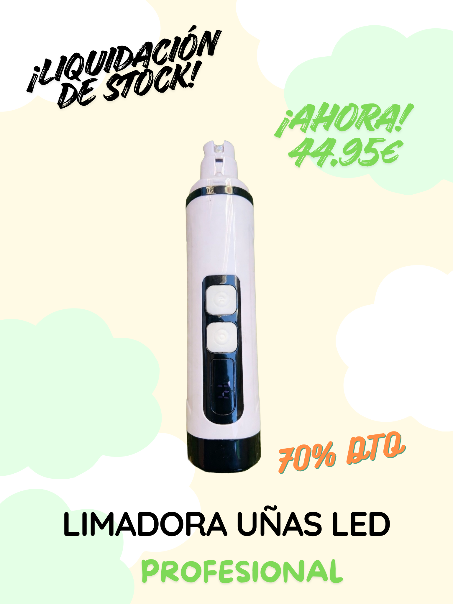 Limadora uñas perro-gato profesional LED